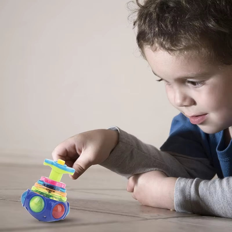 4Pcs Led Light up Flashing Tops Spinner Toys Gyroscope Toys for Kids Gifts Rotating Gyro Fidget Spinner Birthday Party Favors