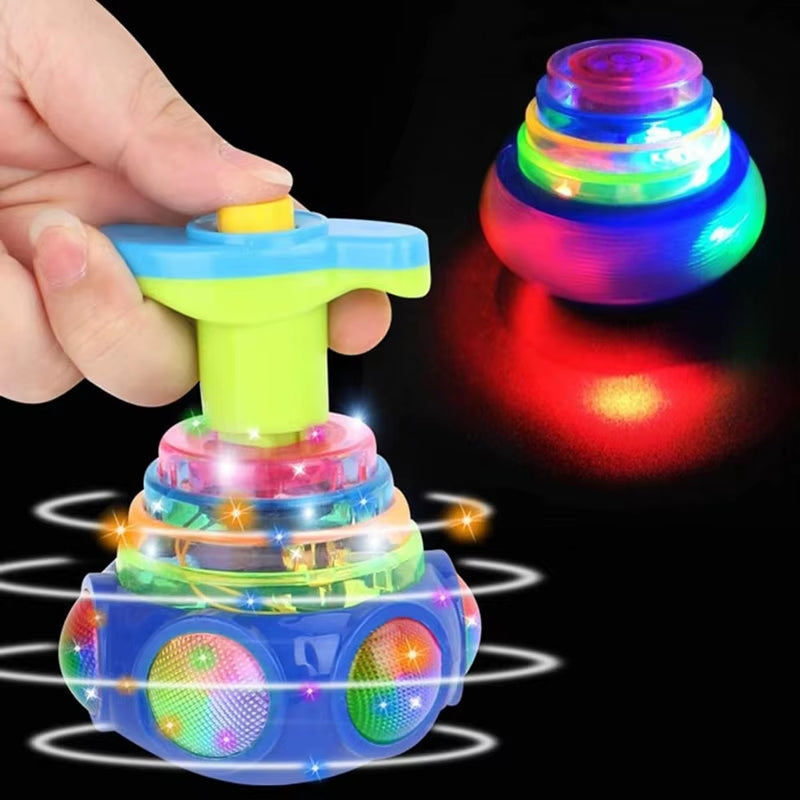 4Pcs Led Light up Flashing Tops Spinner Toys Gyroscope Toys for Kids Gifts Rotating Gyro Fidget Spinner Birthday Party Favors